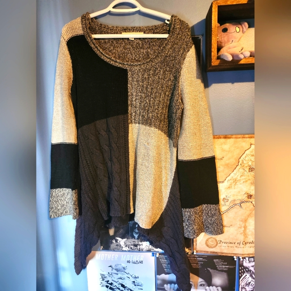 Black and Grey Debbie Morgan Colour Block Sweater